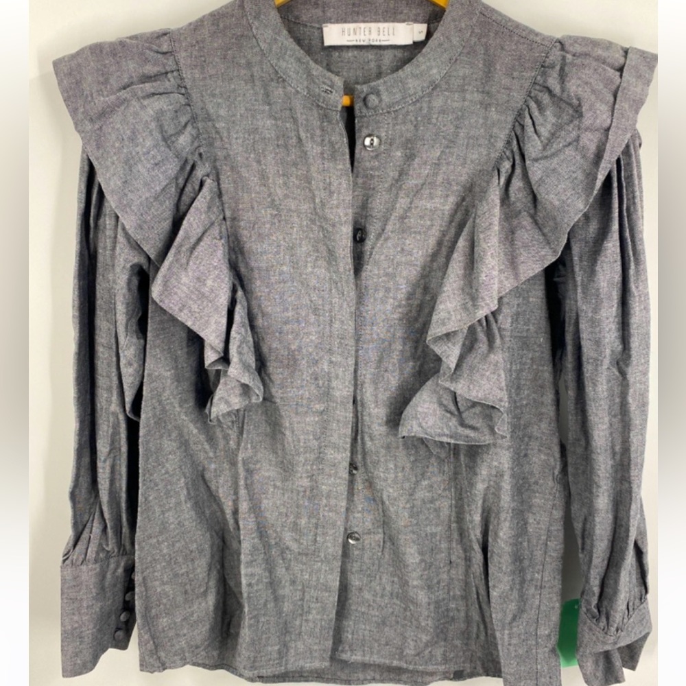 Hunter Bell Chambray Ruffle top